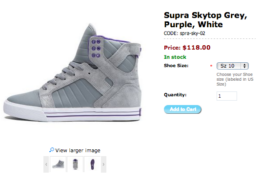 Grey Purple Supra Skytop