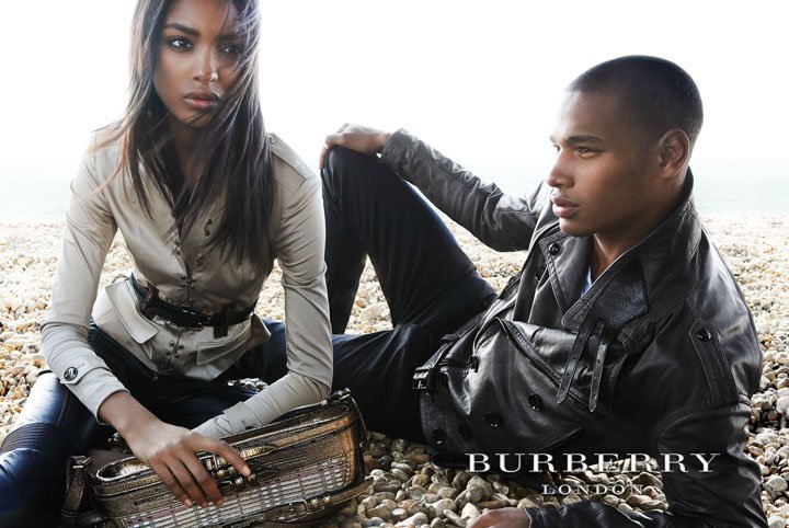 Jourdan Dunn and Sacha M'baye in Burberry