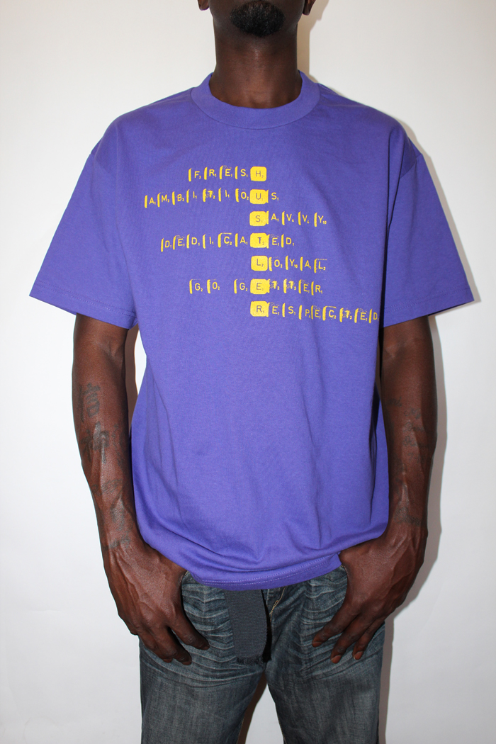 Respect the Hustle tee in purple